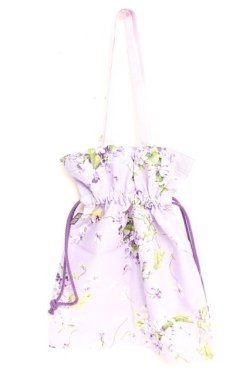 画像2: PINK HOUSE / Little Violet柄巾着バッグ  ラベンダー Y-25-12-12-035-LO-BG-SZ-ZY