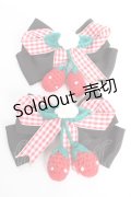 Angelic Pretty / Sweet Strawberry編みぐるみリボンクリップSet  黒 Y-25-12-12-045-AP-AC-SZ-ZY