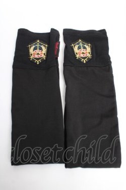 画像1: Ozz Croce / エンブレムワッペン付シースルーアームカバー  黒 Y-25-12-12-050-OO-ZA-SZ-ZY