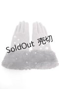 axes femme / 雪の結晶柄刺繍手袋  グレー Y-25-12-13-001-AX-ZA-SZ-ZT445-F005