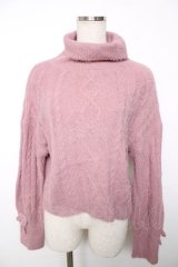axes femme POETIQUE / フェザーヤーンタートルプルオーバー M ピンク Y-25-12-13-036-AX-TO-SZ-ZY