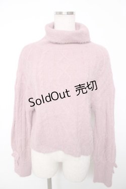 画像1: axes femme POETIQUE / フェザーヤーンタートルプルオーバー M ピンク Y-25-12-13-036-AX-TO-SZ-ZI