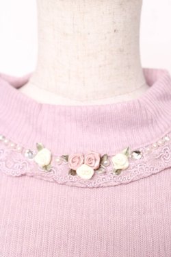 画像3: axes femme / バラボトルネックプルオーバー  ピンク Y-25-12-13-037-AX-TO-SZ-ZY