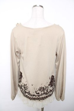 画像2: axes femme / フロッキープリントトップス  ベージュ Y-25-12-13-040-AX-TO-SZ-ZY