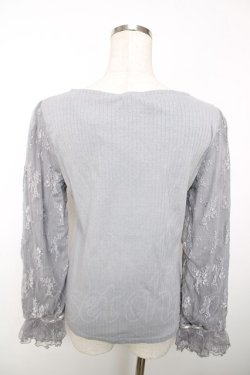 画像2: axes femme / ローズガーデン×蝶レースプルオーバー  グレー Y-25-12-13-042-AX-TO-SZ-ZY