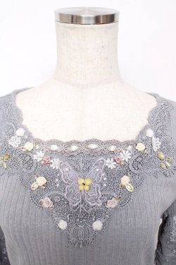 画像3: axes femme / ローズガーデン×蝶レースプルオーバー  グレー Y-25-12-13-042-AX-TO-SZ-ZY