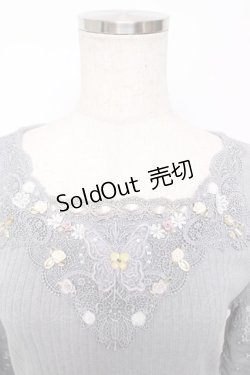 画像3: axes femme / ローズガーデン×蝶レースプルオーバー  グレー Y-25-12-13-042-AX-TO-SZ-ZI