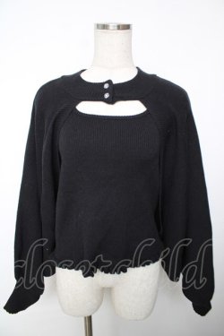 画像1: axes femme / ニットタンク×2WAYニット F 黒 Y-25-12-13-044-AX-TO-SZ-ZY