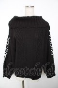 axes femme / 袖レースアップニットプルオーバー F 黒 Y-25-12-13-045-AX-TO-SZ-ZY