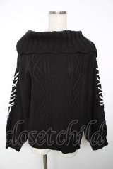 axes femme / 袖レースアップニットプルオーバー F 黒 Y-25-12-13-045-AX-TO-SZ-ZY