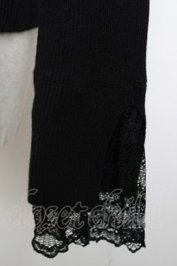 画像4: axes femme / ローズ刺繍オフショルニット F 黒 Y-25-12-13-046-AX-TO-SZ-ZY