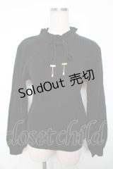 axes femme / リボン付きニット M 黒 Y-25-12-13-047-AX-TO-SZ-ZY