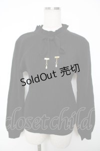 axes femme / リボン付きニット M 黒 Y-25-12-13-047-AX-TO-SZ-ZY