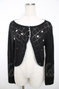 axes femme / パール使い透かしカーディガン M 黒 Y-25-12-13-048-AX-TO-SZ-ZY