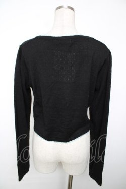 画像2: axes femme / パール使い透かしカーディガン M 黒 Y-25-12-13-048-AX-TO-SZ-ZY