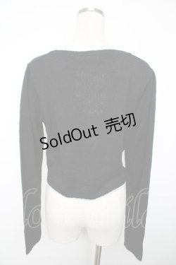 画像2: axes femme / パール使い透かしカーディガン M 黒 Y-25-12-13-048-AX-TO-SZ-ZS