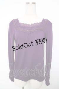 axes femme / 袖口ボタンインナープルオーバー  パープル Y-25-12-13-049-AX-TO-SZ-ZY