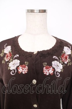 画像3: axes femme / クラシカルフラワー刺繍カーディガン/ミュルーズ染織美術館コラボ  Dブラウン Y-25-12-13-050-AX-TO-SZ-ZY