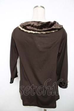 画像2: axes femme / ベロアネックカットソー  ブラウン Y-25-12-13-051-AX-TO-SZ-ZY