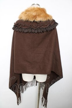 画像2: axes femme / ファーカラー付きストール 200×60cm 茶 Y-25-12-13-052-AX-ZA-SZ-ZY