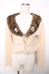 axes femme / ファー付ショート丈カーデ  キナリ Y-25-12-13-053-AX-TO-SZ-ZY