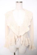 axes femme / ラメニットフリルカーディガン  生成り Y-25-12-13-054-AX-TO-SZ-ZY