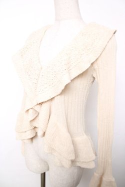 画像3: axes femme / ラメニットフリルカーディガン  生成り Y-25-12-13-054-AX-TO-SZ-ZY