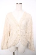 axes femme / 起毛Vネックカーディガン  生成り Y-25-12-13-055-AX-TO-SZ-ZY