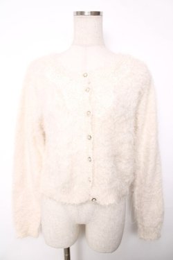 画像1: axes femme / モチーフレース付きカーデ M 生成り Y-25-12-13-007-AX-TO-SZ-ZY