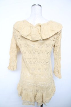 画像2: axes femme / ラッフルフリル鍵編みボレロ M イエロー Y-25-12-13-059-AX-TO-SZ-ZY