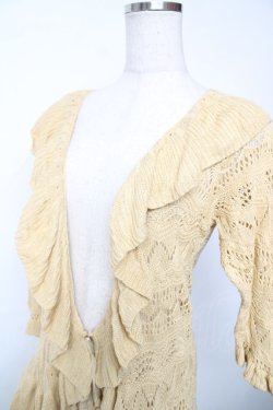 画像3: axes femme / ラッフルフリル鍵編みボレロ M イエロー Y-25-12-13-059-AX-TO-SZ-ZY