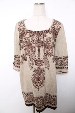 画像1: axes femme / プリントチュニック  ベージュ Y-25-12-13-064-AX-OP-SZ-ZY