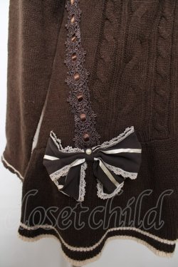 画像3: axes femme / フード付きライン入りリボンカーディガン M 茶 Y-25-12-13-065-AX-TO-SZ-ZY