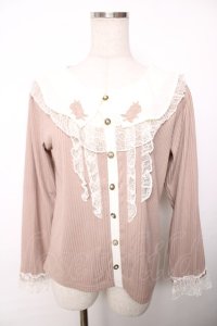 axes femme / レースフリル重ね着風リブPO M ベージュ Y-25-12-13-008-AX-TO-SZ-ZY