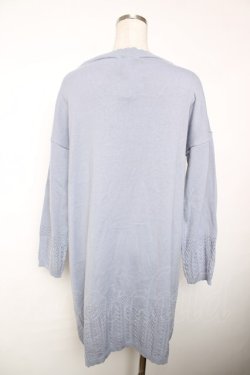 画像2: axes femme / バラ刺繍ロングニットカーデ M サックス Y-25-12-13-067-AX-TO-SZ-ZY