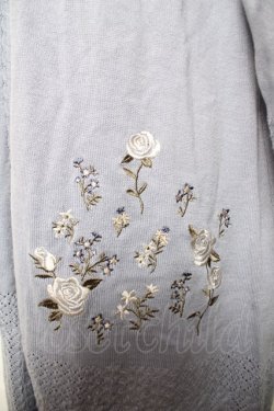 画像3: axes femme / バラ刺繍ロングニットカーデ M サックス Y-25-12-13-067-AX-TO-SZ-ZY
