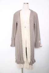 axes femme / ジレ重ね着風ロングカーディガン M グレー Y-25-12-13-068-AX-BL-SZ-ZY