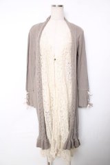 axes femme / ジレ重ね着風ロングカーディガン  グレージュ Y-25-12-13-069-AX-BL-SZ-ZY