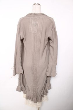 画像2: axes femme / ジレ重ね着風ロングカーディガン  グレージュ Y-25-12-13-069-AX-BL-SZ-ZY