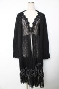 axes femme / ジレ重ね着風ロングカーデ M 黒 Y-25-12-13-070-AX-OP-SZ-ZY