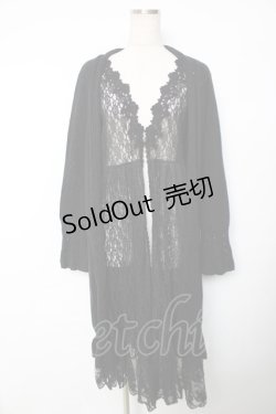 画像1: axes femme / ジレ重ね着風ロングカーデ M 黒 Y-25-12-13-070-AX-OP-SZ-ZS