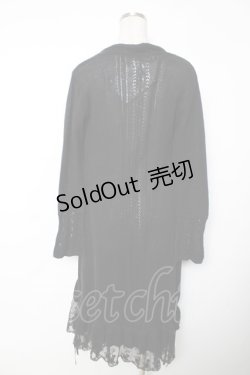 画像2: axes femme / ジレ重ね着風ロングカーデ M 黒 Y-25-12-13-070-AX-OP-SZ-ZS