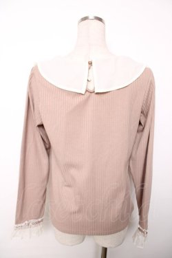 画像2: axes femme / レースフリル重ね着風リブPO M ベージュ Y-25-12-13-008-AX-TO-SZ-ZY