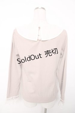 画像2: axes femme / レースフリル重ね着風リブPO M ベージュ Y-25-12-13-008-AX-TO-SZ-ZI