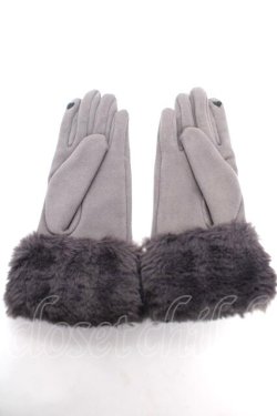 画像2: axes femme / 雪の結晶柄刺繍手袋  グレー Y-25-12-13-001-AX-ZA-SZ-ZY