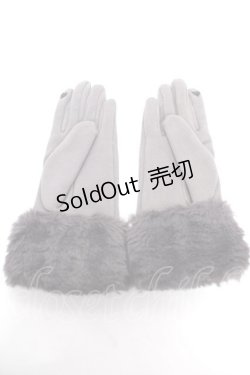 画像2: axes femme / 雪の結晶柄刺繍手袋  グレー Y-25-12-13-001-AX-ZA-SZ-ZT445-F005