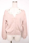 axes femme / ローズガーデン襟ニットカーデ M 淡ピンク Y-25-12-13-009-AX-TO-SZ-ZY