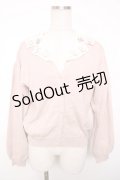 axes femme / ローズガーデン襟ニットカーデ M 淡ピンク Y-25-12-13-009-AX-TO-SZ-ZY