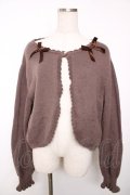 m petit by misako / リボンニットボレロ 3L 茶 Y-25-12-13-075-LO-TO-SZ-ZY
