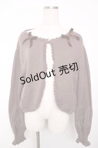 m petit by misako / リボンニットボレロ 3L 茶 Y-25-12-13-075-LO-TO-SZ-ZY